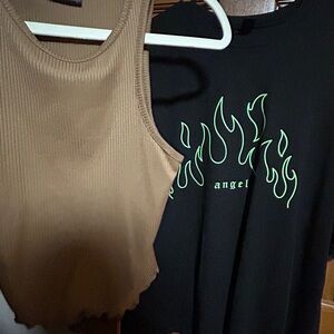 SHEIN Tan Ribbed Tank Top